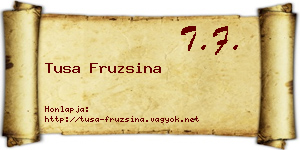 Tusa Fruzsina névjegykártya